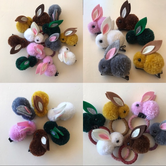 Hand Crafted Other - HOST PICK! kids bunny hair clips & hair tie
